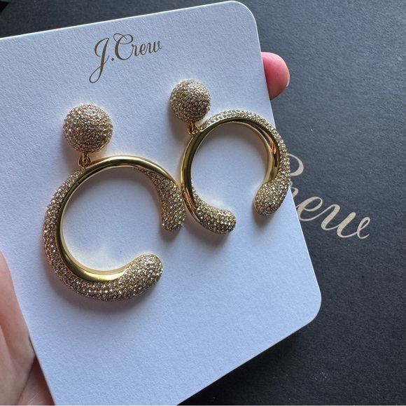 J. Crew Pave Crystal circle earrings - Picture 6 of 6